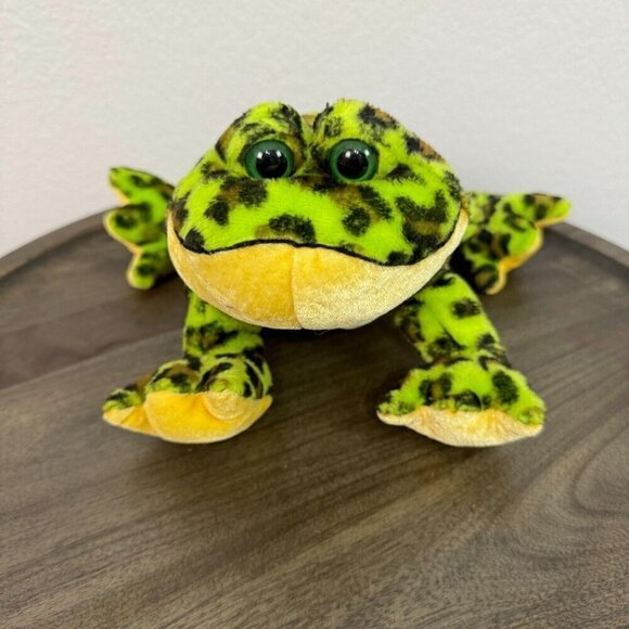 Ganz Webkinz Bullfrog Plush Stuffed Toy Animal Spotted Green Yellow No Code - Picture 1 of 12